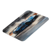 Dynamic Blue Urban Race Scene Magnet (Linke Seite)