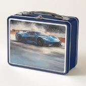 Dynamic Blue Urban Race Scene Metall Brotdose (Vorderseite)