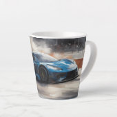 Dynamic Blue Urban Race Scene Milchtasse (Rechte Ecke)