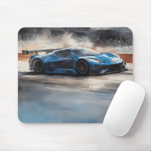 Dynamic Blue Urban Race Scene Mousepad (Mit Mouse)