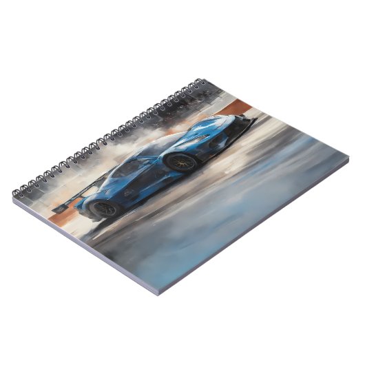 Dynamic Blue Urban Race Scene Notizblock (Linke Seite)