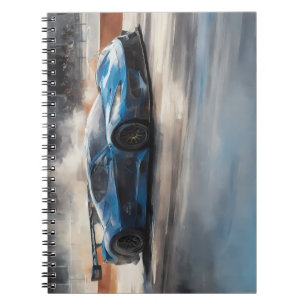 Dynamic Blue Urban Race Scene Notizblock