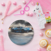 Dynamic Blue Urban Race Scene Pappteller (Party)