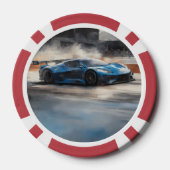 Dynamic Blue Urban Race Scene Pokerchips (Rückseite)