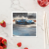 Dynamic Blue Urban Race Scene Serviette (Beispiel)