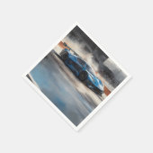 Dynamic Blue Urban Race Scene Serviette (Ecke)