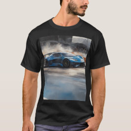 Dynamic Blue Urban Race Scene T-Shirt