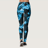 Dynamic Bright Blue Trendy Abstrakte Formen Leggings (Rückseite)