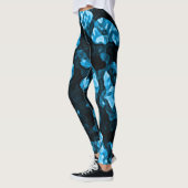 Dynamic Bright Blue Trendy Abstrakte Formen Leggings (Links)