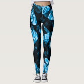 Dynamic Bright Blue Trendy Abstrakte Formen Leggings (Vorderseite)