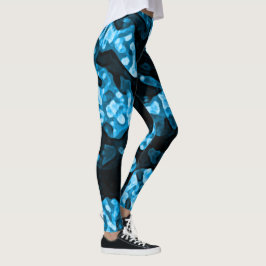 Dynamic Bright Blue Trendy Abstrakte Formen Leggings