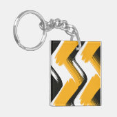 Dynamic Brushstroke Wave Pattern Schlüsselanhänger (Vorderseite links)