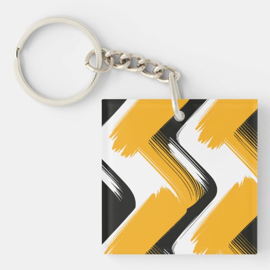 Dynamic Brushstroke Wave Pattern Schlüsselanhänger (Vorderseite)