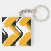 Dynamic Brushstroke Wave Pattern Schlüsselanhänger (Rückseite)