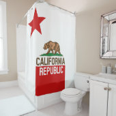 Dynamic California State Flag Graphic on a Duschvorhang (Beispiel)