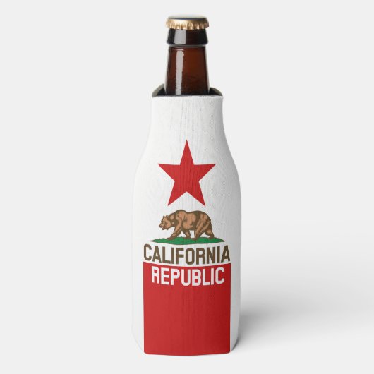 Dynamic California State Flag Graphic on a Flaschenkühler (Flaschenvorderseite)