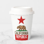 Dynamic California State Flag Graphic on a Pappbecher (Vorderseite)