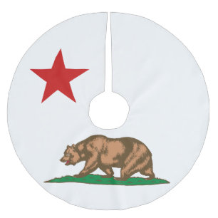 Dynamic California State Flag Graphic on a Polyester Weihnachtsbaumdecke