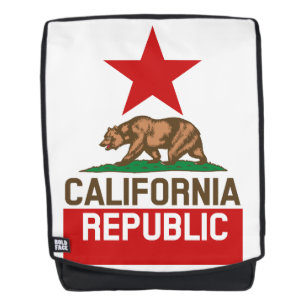 Dynamic California State Flag Graphic on a Rucksack