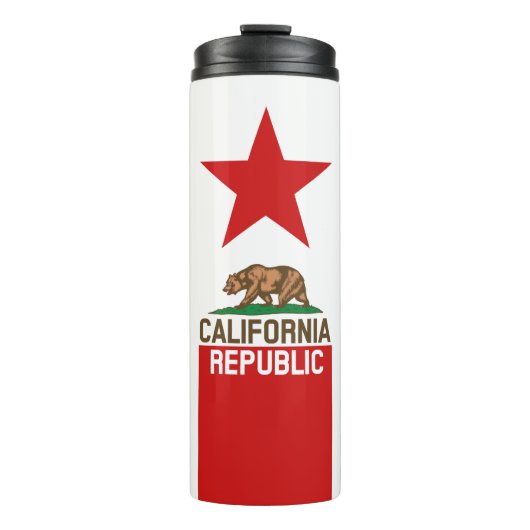 Dynamic California State Flag Graphic on a Thermosbecher (Vorderseite)