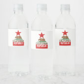 Dynamic California State Flag Graphic on a Wasserflaschenetikett (Flaschen)