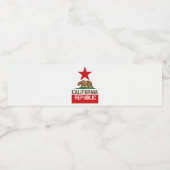 Dynamic California State Flag Graphic on a Wasserflaschenetikett (Einzelnes Label)