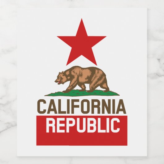 Dynamic California State Flag Graphic on a Weinetikett (Einzelnes Label)