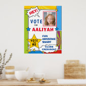 Dynamic Cartoon Comic Book Style Voting School Poster (Küche)