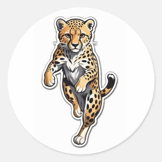 Dynamic Cheetah Sticker - Sleek Running Wild Cat (Vorderseite)