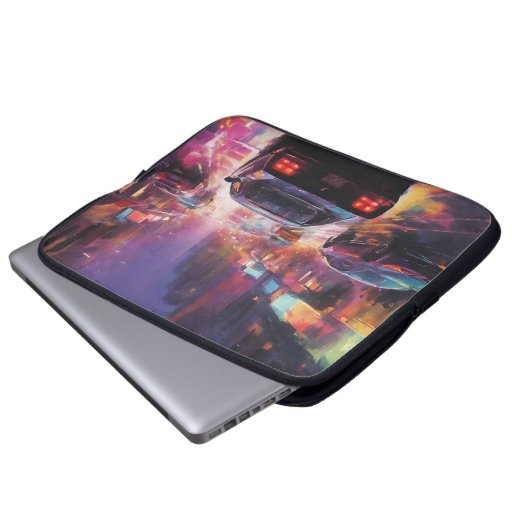 Dynamic Cityscape Racing Laptopschutzhülle (Vorne Knopf)