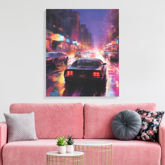 Dynamic Cityscape Racing Leinwanddruck (Insitu (Wohnzimmer))