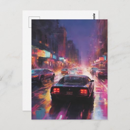 Dynamic Cityscape Racing Postkarte (Vorne/Hinten)