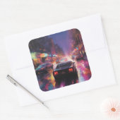 Dynamic Cityscape Racing Quadratischer Aufkleber (Umschlag)