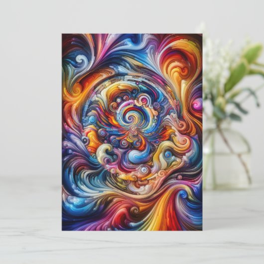 Dynamic Color Vortex Einladung (Stehend Vorderseite)