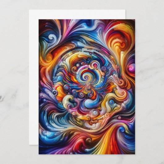 Dynamic Color Vortex Einladung (Vorne/Hinten)