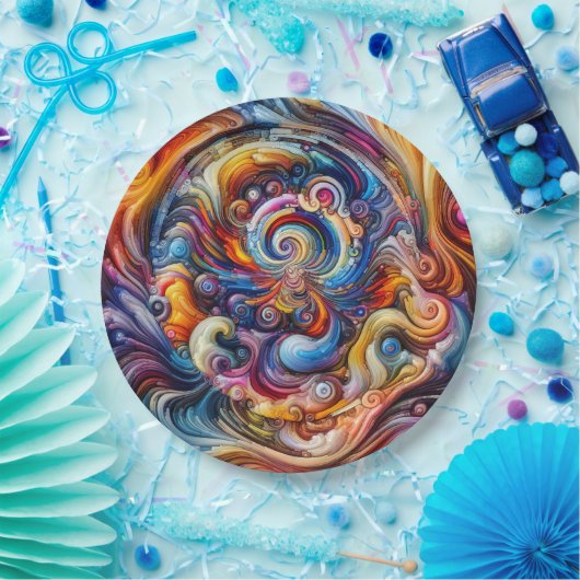 Dynamic Color Vortex Pappteller (Party)