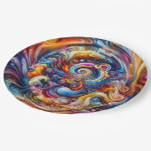 Dynamic Color Vortex Pappteller (Schrägansicht)
