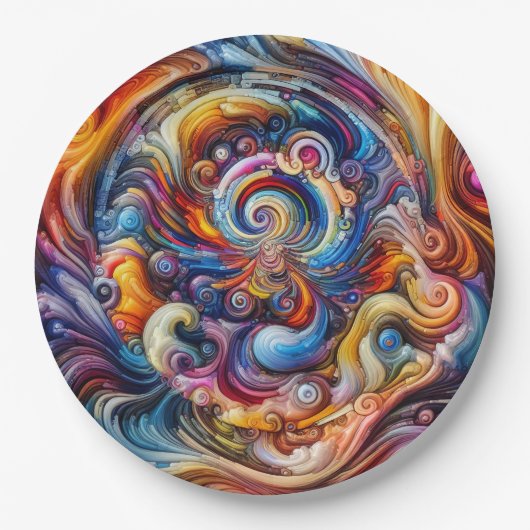Dynamic Color Vortex Pappteller (Vorderseite)