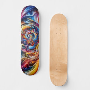 Dynamic Color Vortex Skateboard
