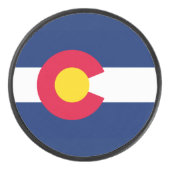 Dynamic Colorado State Flag Graphic Eishockey Puck (Vorderseite)