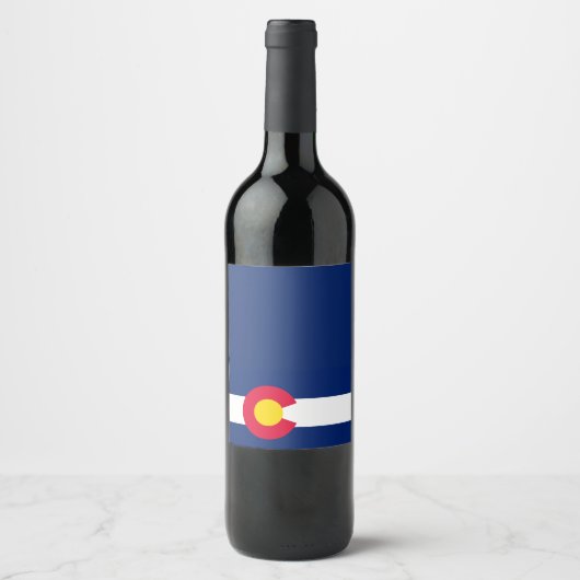 Dynamic Colorado State Flag Graphic Weinetikett (Vorderseite)