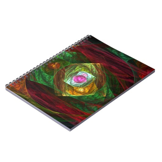 Dynamic Connections Abstrakt Art Notebook Notizblock (Linke Seite)