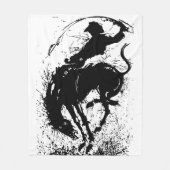 Dynamic Cowboy Rodeo Silhouette Art Fleecedecke (Vorderseite)