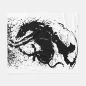 Dynamic Cowboy Rodeo Silhouette Art Fleecedecke (Vorderseite (Horizontal))