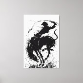 Dynamic Cowboy Rodeo Silhouette Art Leinwanddruck (Vorderseite)