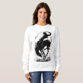 Dynamic Cowboy Rodeo Silhouette Art Sweatshirt (Vorne ganz)