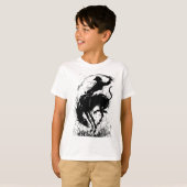 Dynamic Cowboy Rodeo Silhouette Art T-Shirt (Vorne ganz)