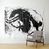 Dynamic Cowboy Rodeo Silhouette Art Wandteppich (Beispiel (Horizontal))