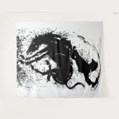 Dynamic Cowboy Rodeo Silhouette Art Wandteppich (Vorderseite (Horizontal))