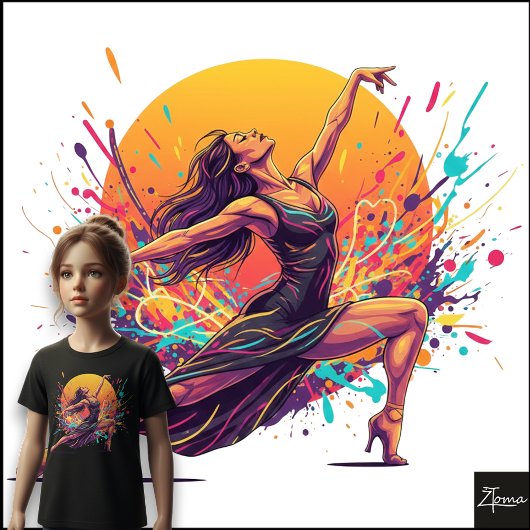 Dynamic Dancer Neon Dress Splatter Art Tri-Blend Shirt